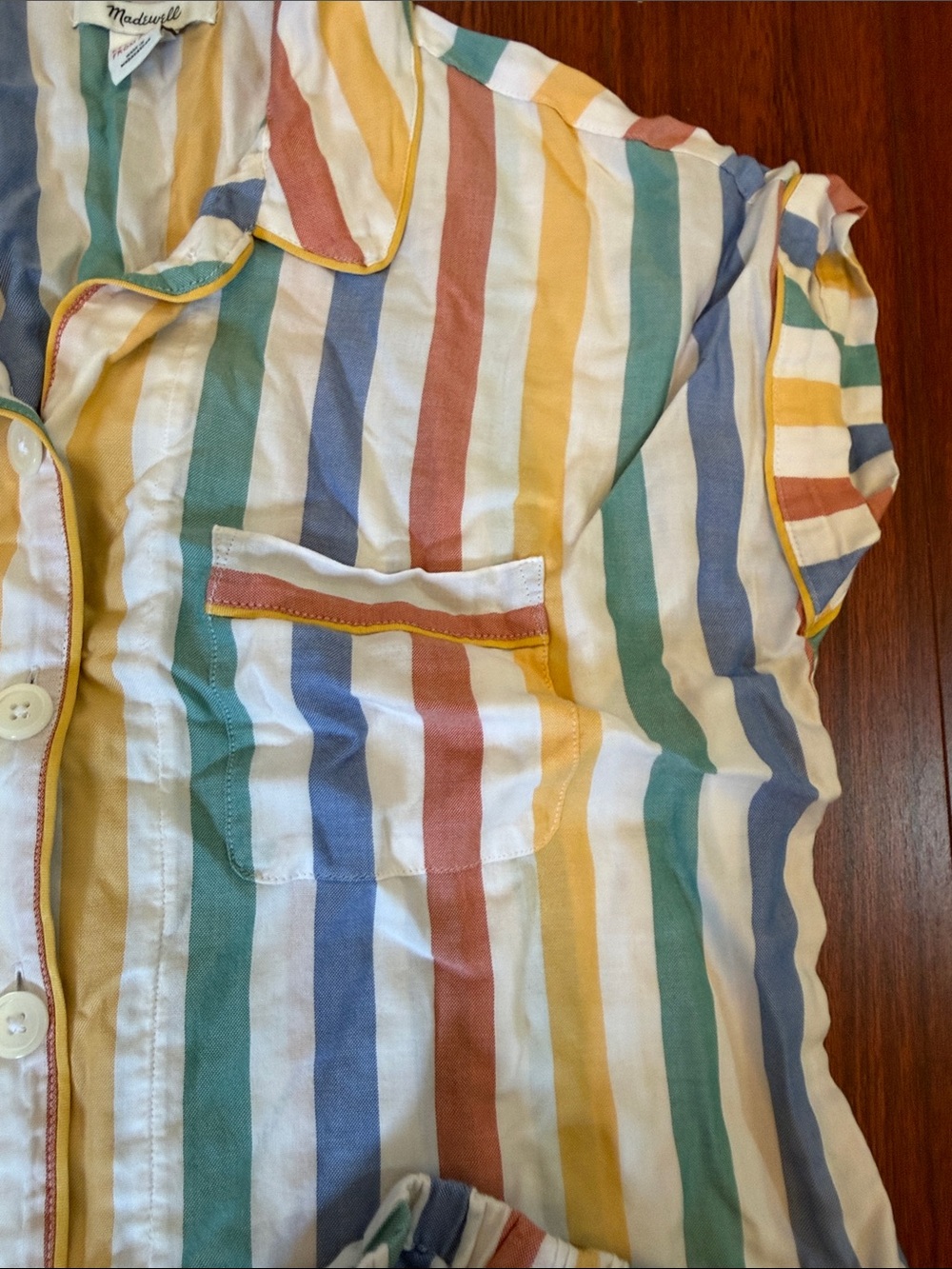 Madewell Striped Cotton Pajama Set in Multicolor Pastels - Picture 7 of 11